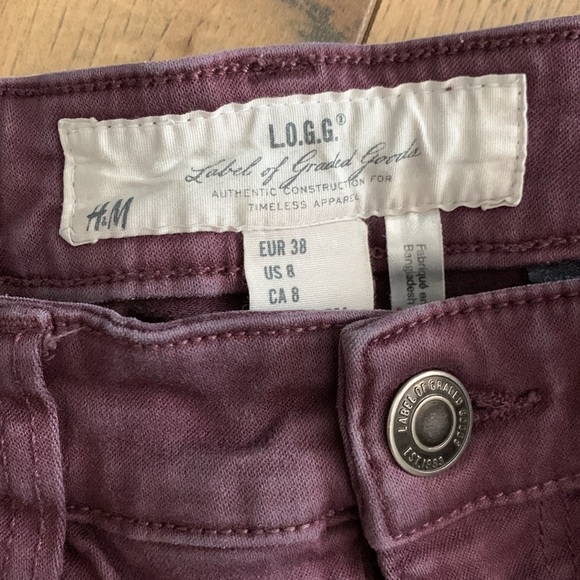 H&M purple jeans Size 8 - Picture 2 of 12